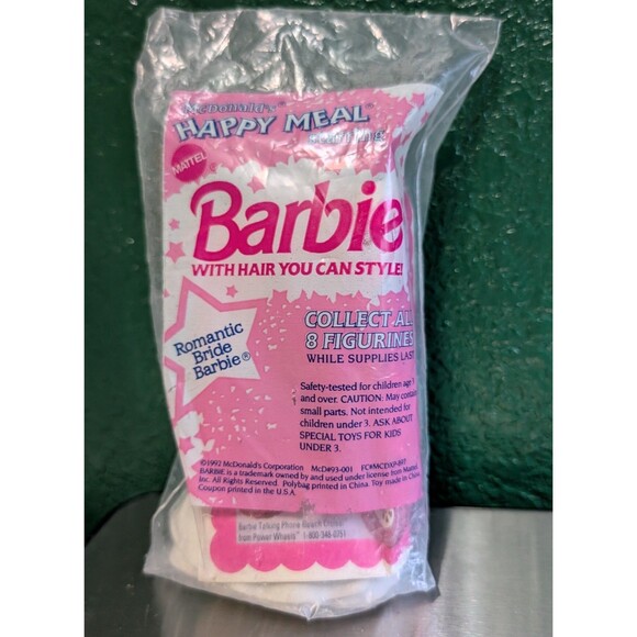 McDonald's Barbie Romantic Bride Happy Meal Toy Mattel Style Hair Vtg 1992 NIP - Picture 2 of 3